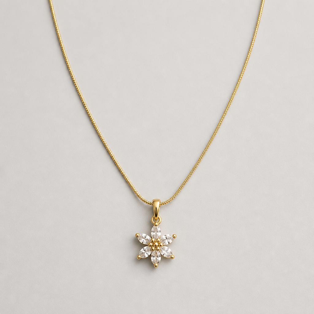 Crystal Flower Pendant Necklace