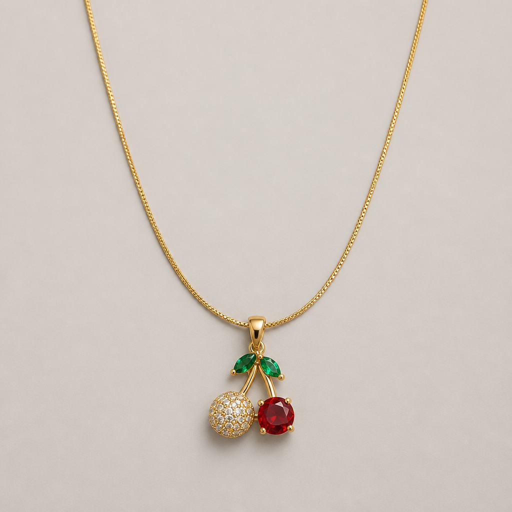 Cherry Charm Pendant Necklace