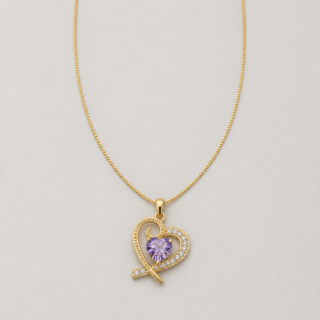 Heart Lavender Necklace