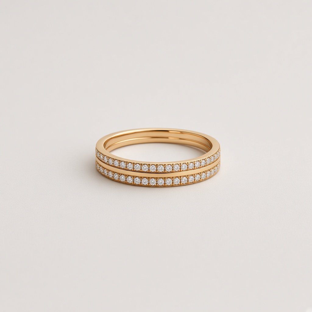 Double Band Pavé Ring