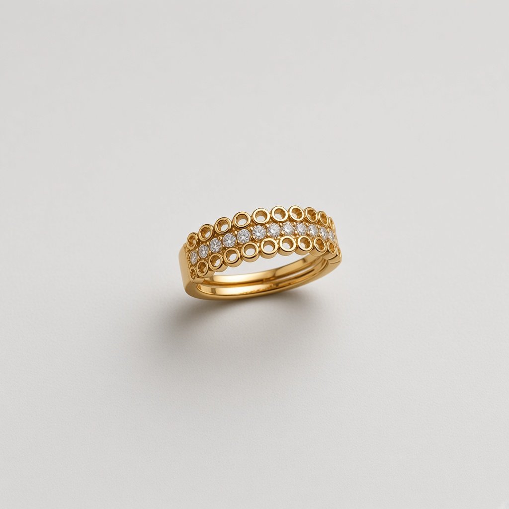 Triple Row Gold Band