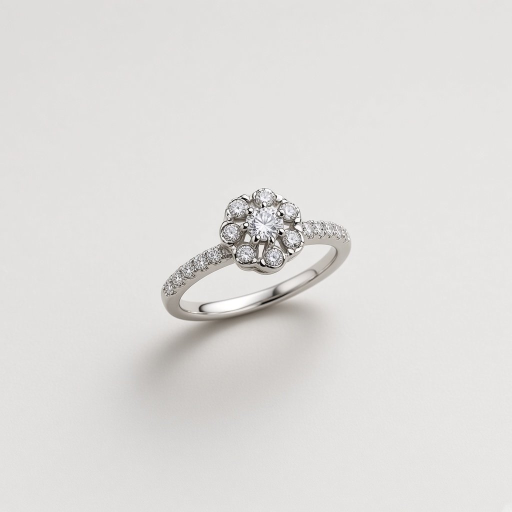 Floral Cluster Silver Ring