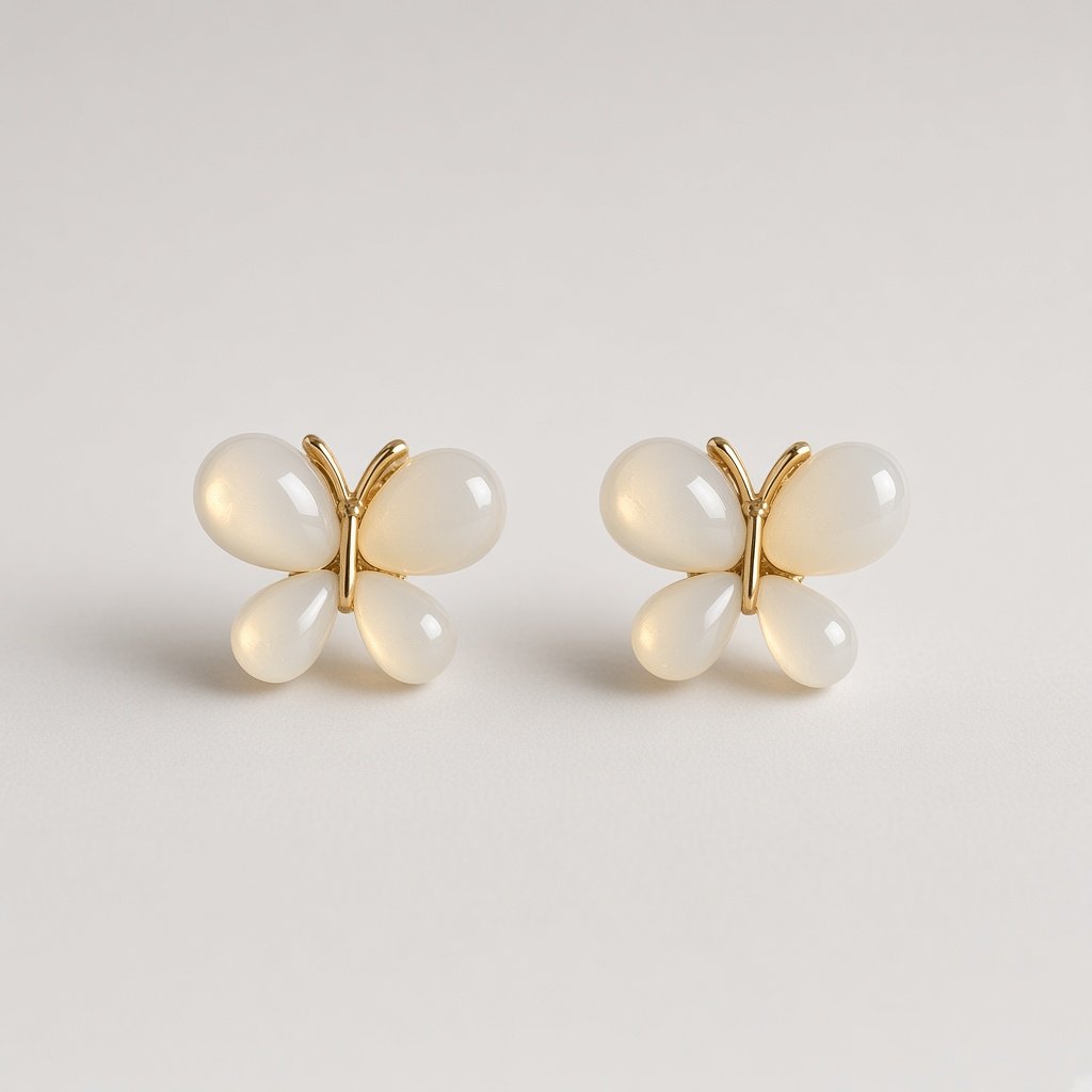 Milky Flower Petal Studs
