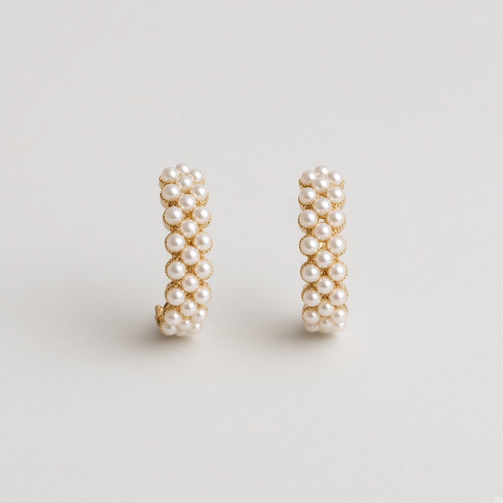 Pearl Cluster Curve Studs
