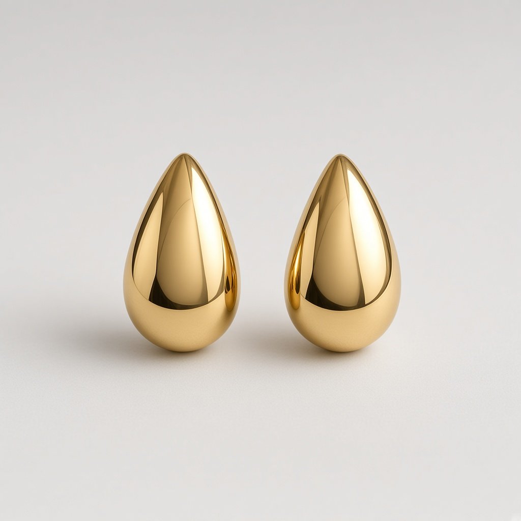 Mirror Teardrop Studs