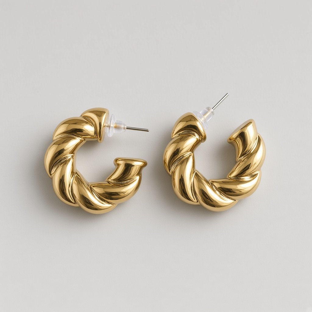 Twisted Rope Crescent Studs