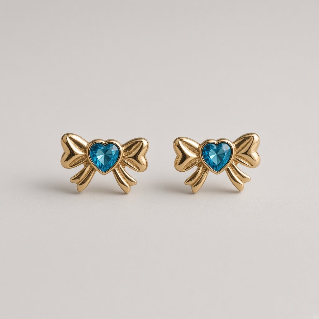 Turquoise Heart Wing Studs