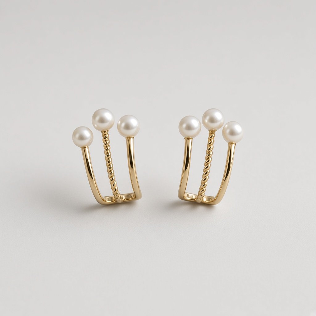 Mini Pearl Arc Studs