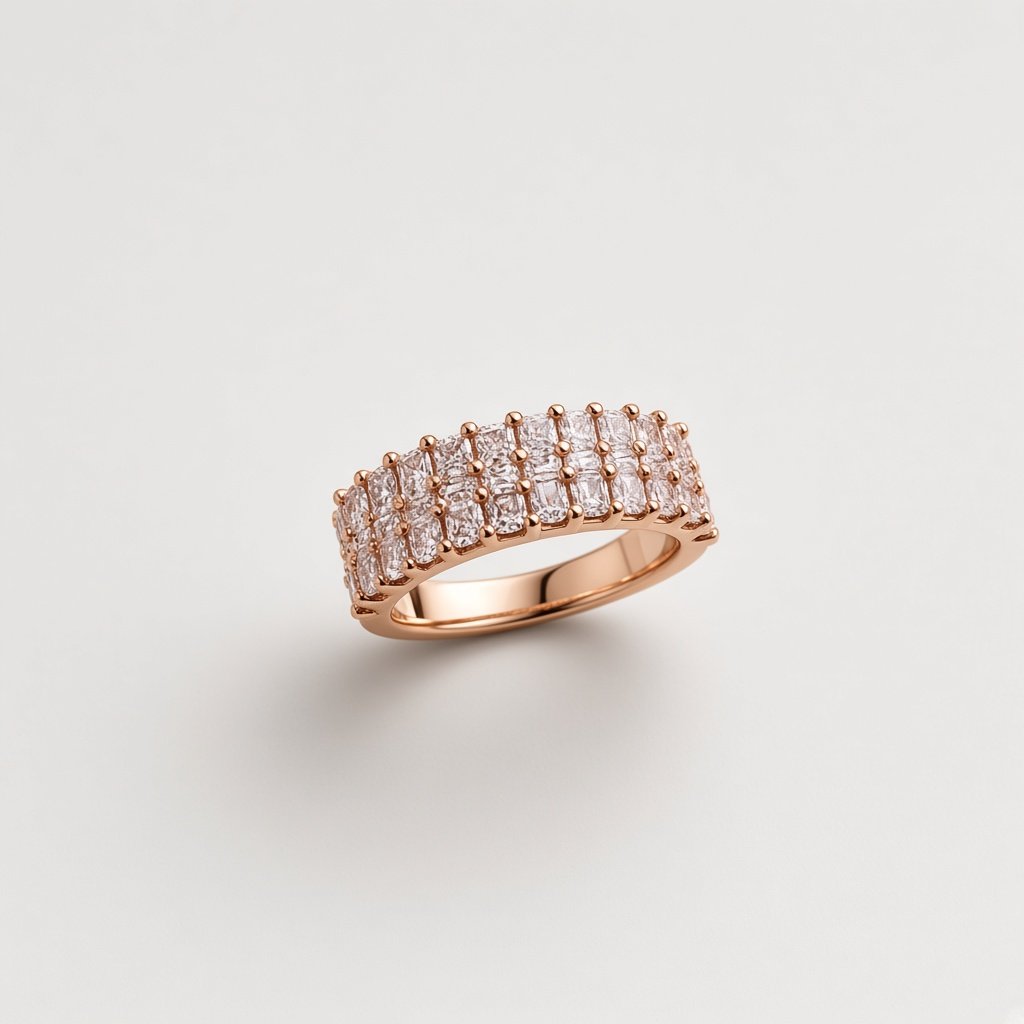 Rose Gold Pavé Bar Ring