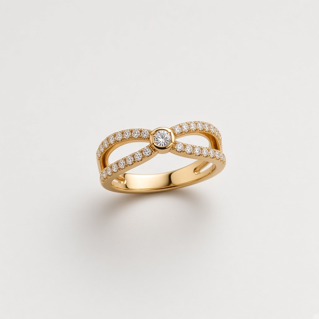 Openwork Crystal Ring