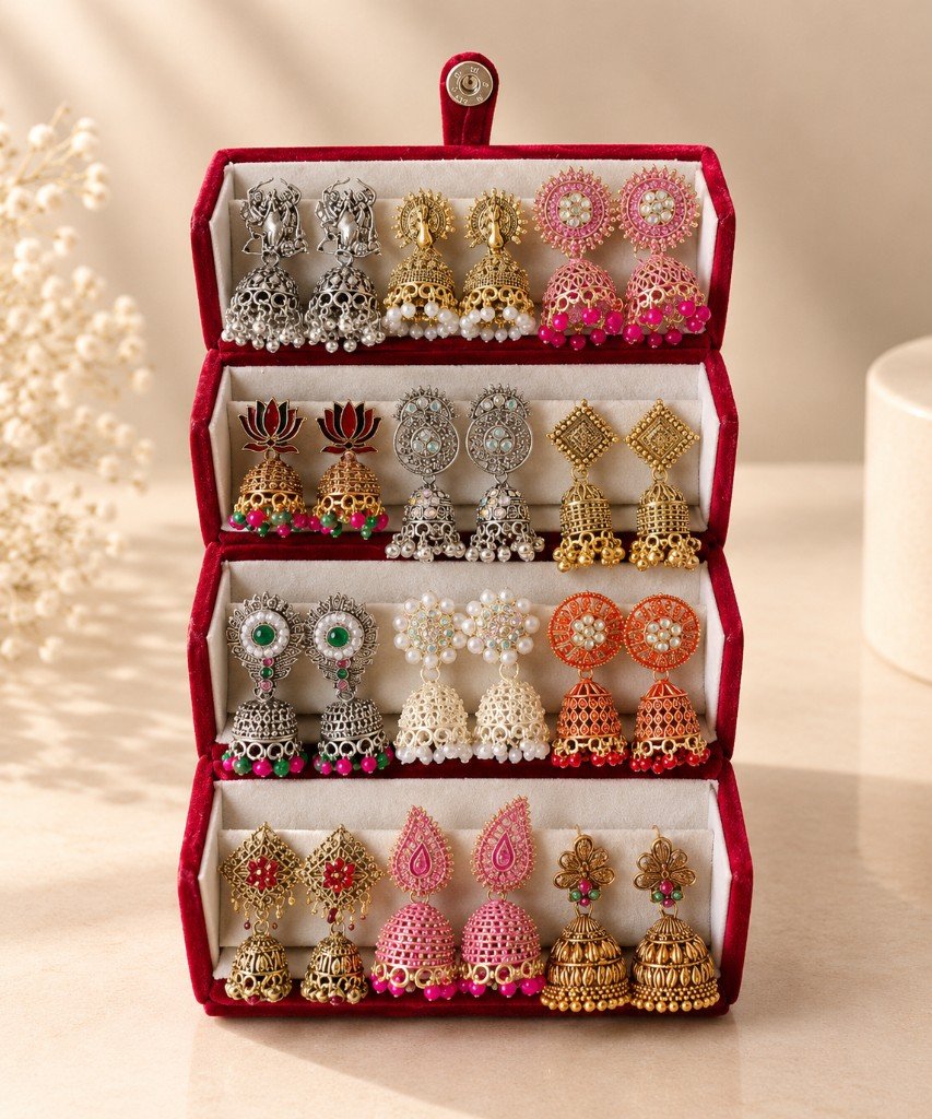 Jhumka Gift Hamper | Burgundy Heritage