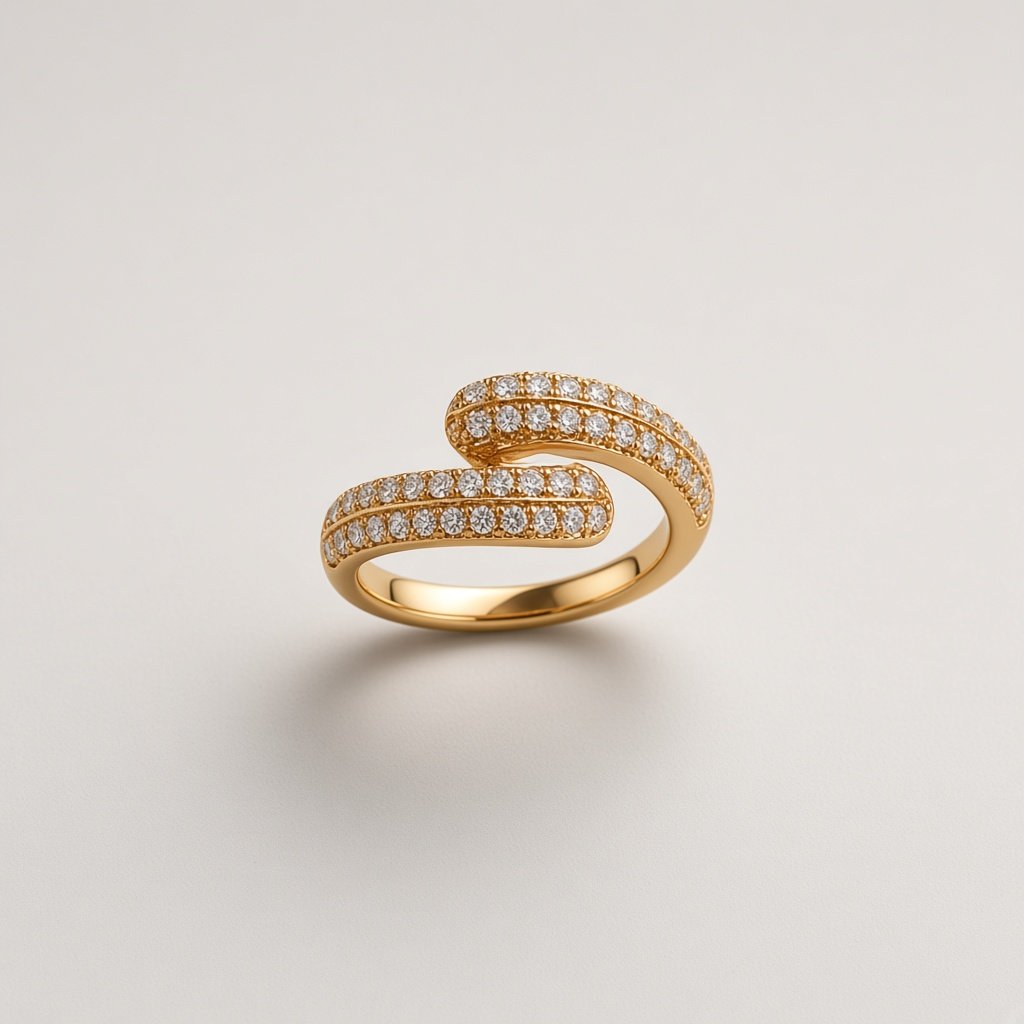 Crossover Pavé Ring