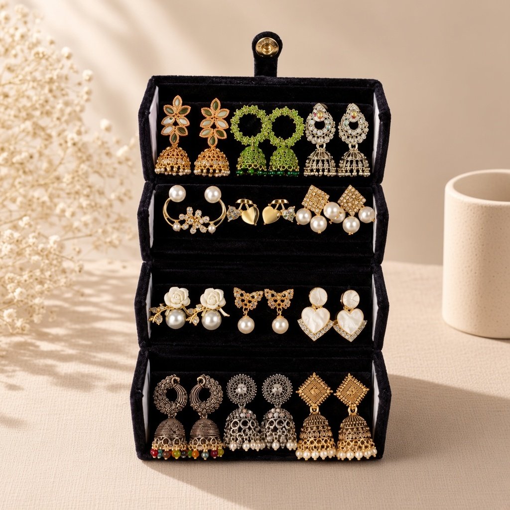 Jhumka Gift Hamper | Black Floral