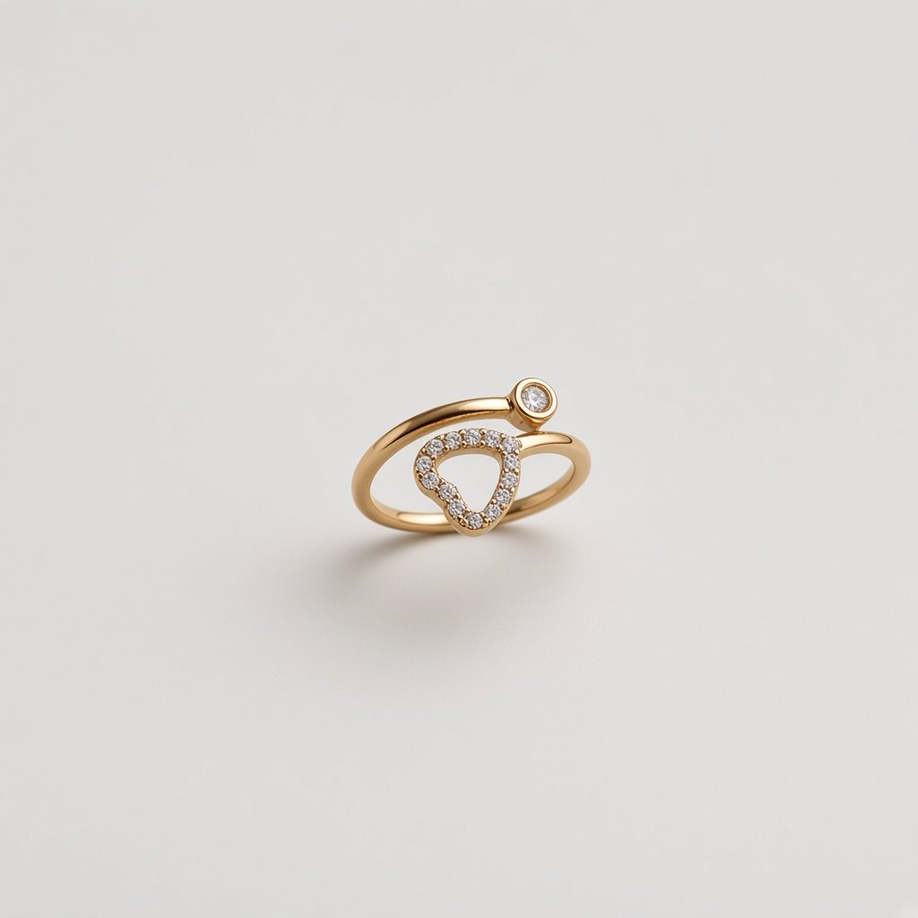 Heart Pavé Accent Ring