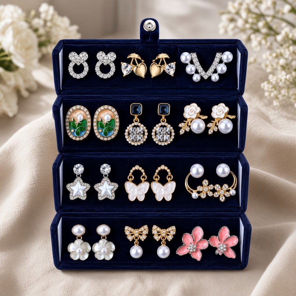 Jhumka Gift Hamper | Navy Blue 12 Pair