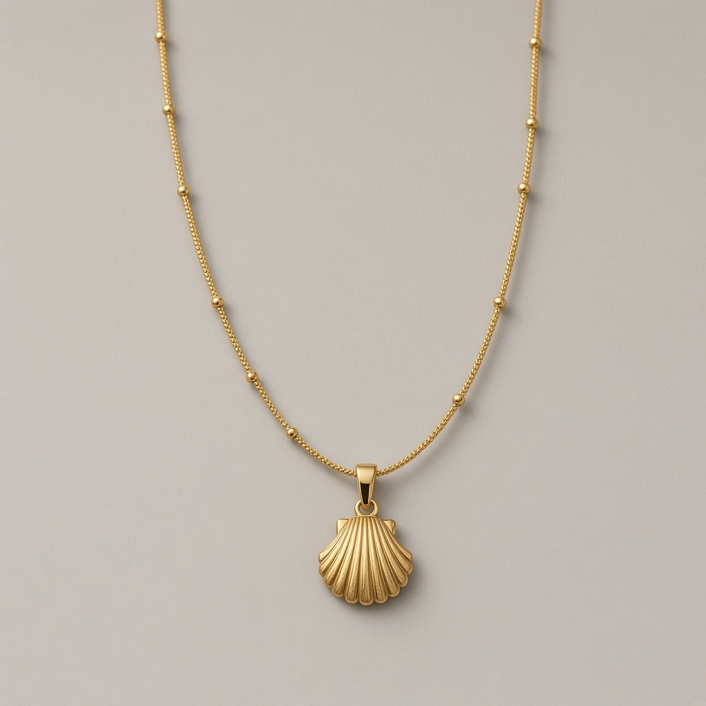 Gold Shell Scallop Necklace