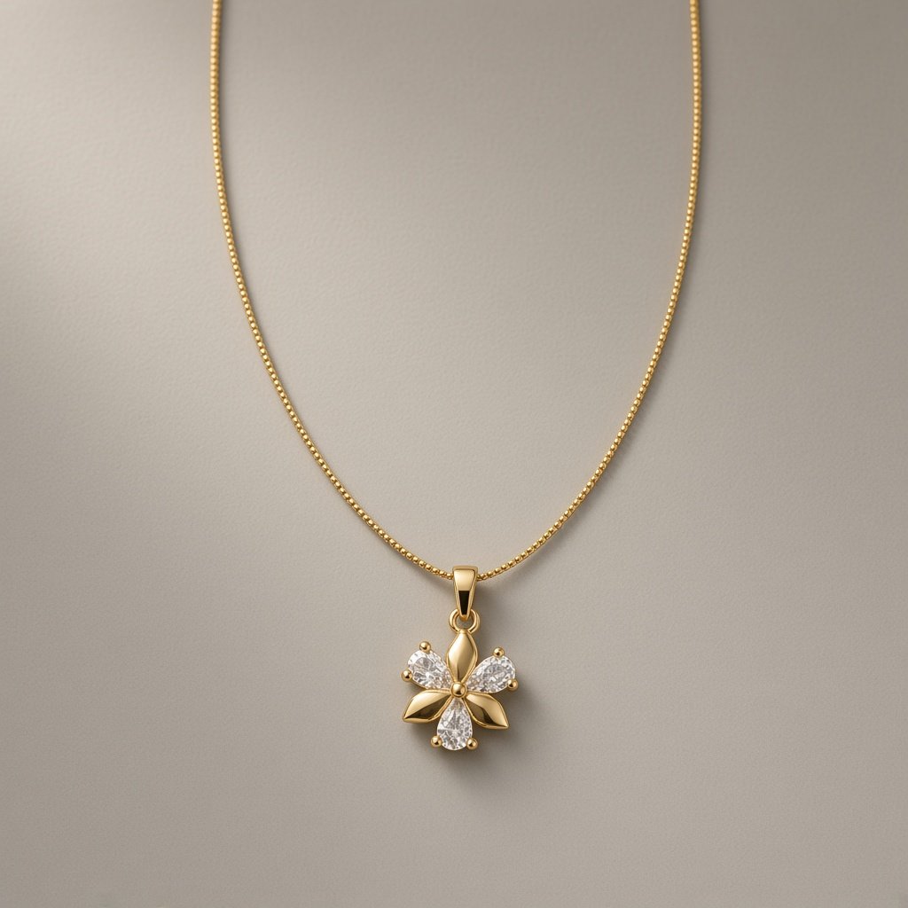 Gold Blossom Crystal Necklace