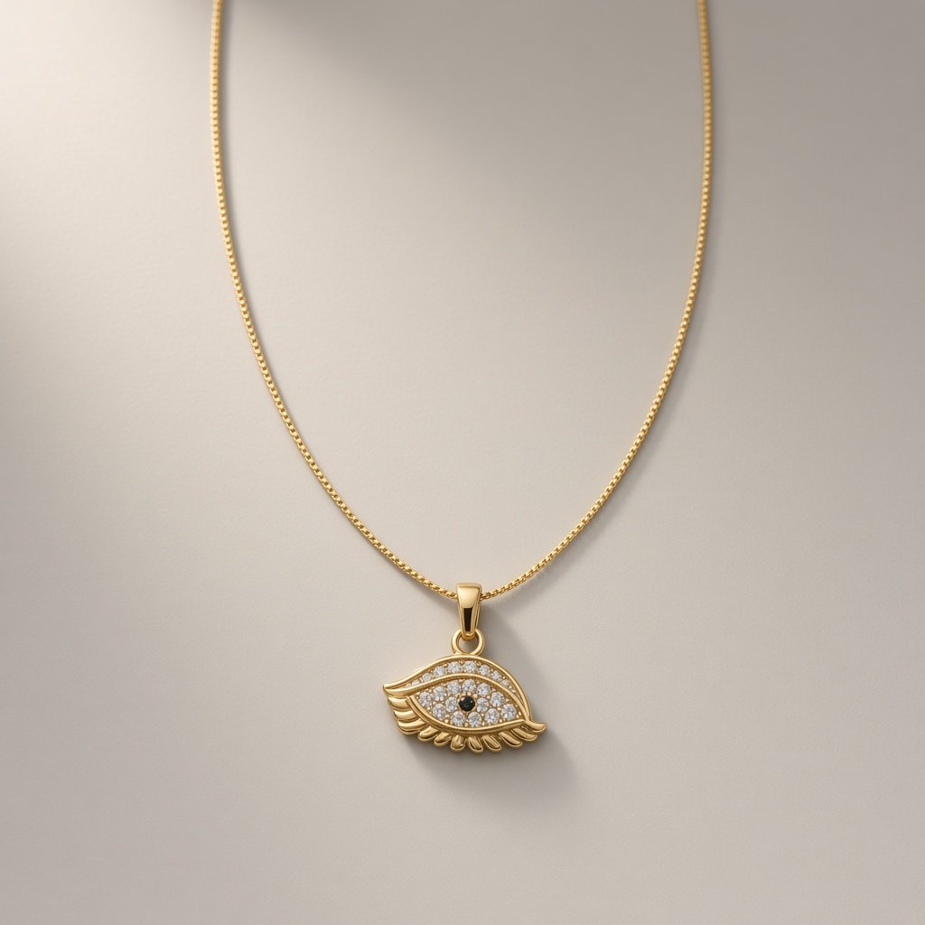 Gold Wing Crystal Pendant Necklace